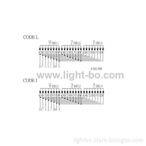 3 Digit 0.4" Common Anode Blue 7 Segment Led Display 